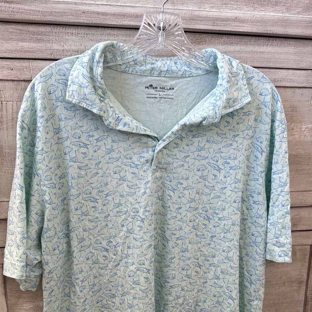 Peter Millar Polo Shirt with Sailfish Pattern